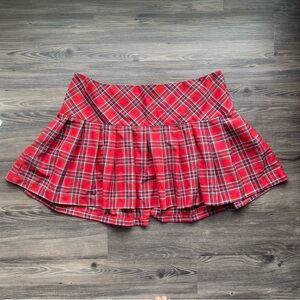 torrid Red Plaid Pleated Skater Mini Skirt